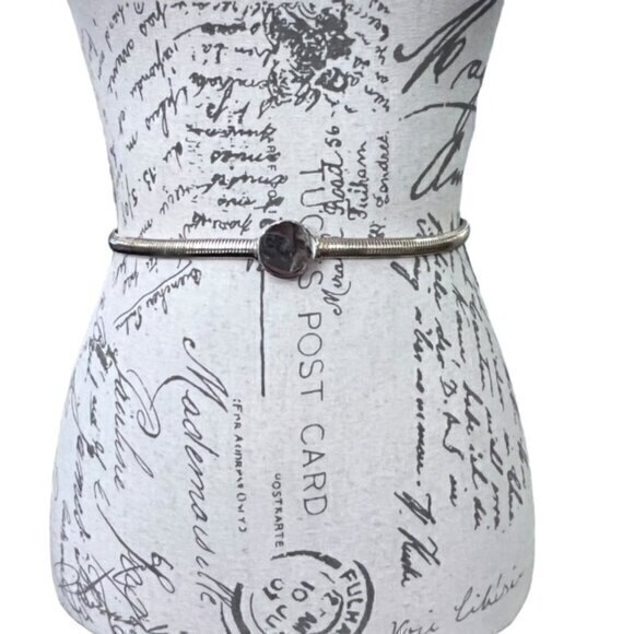 Gold Snake Belt Stretch 24-31" Classy Casual‎ Dressy Business Casual Minimalist - Picture 1 of 12